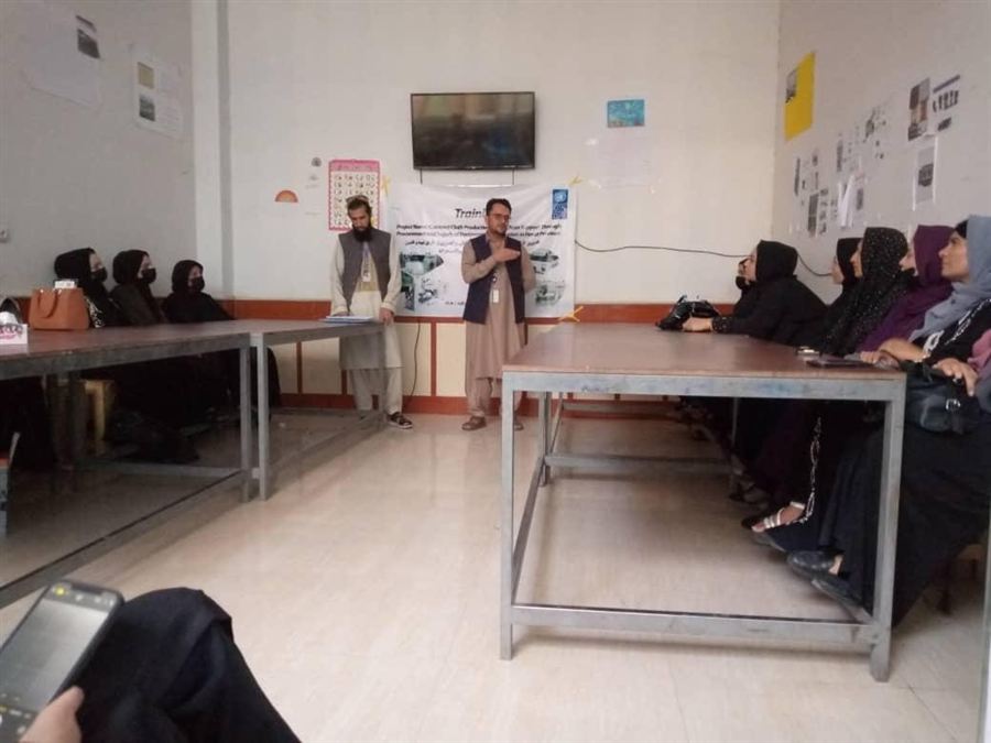 Afghan women attending an ARP vocational training session